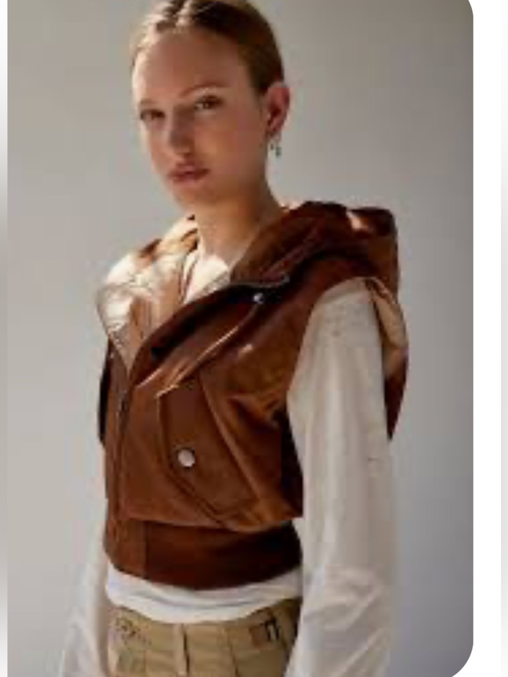 BDG Eliza Hooded Cropped Vest